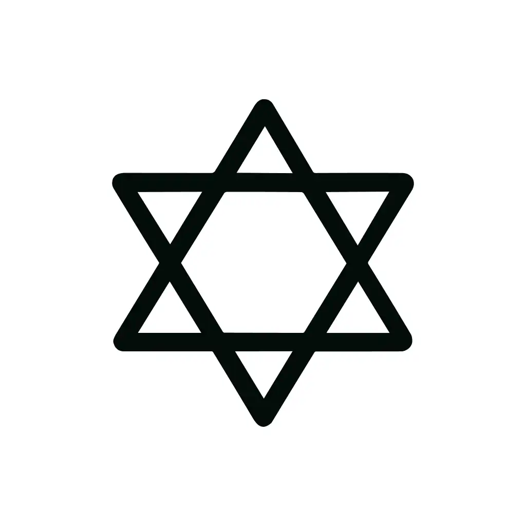 Simple Outline David Star Symbol Religious Shape
