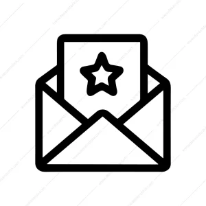 Outline Minimalist Envelope Star Notification Message Icon