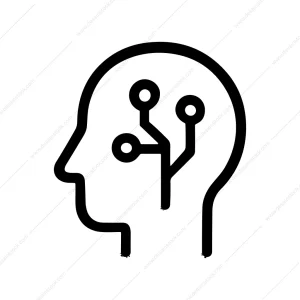 Outline Simple Head Circuit Technology Artificial Intelligence Icon