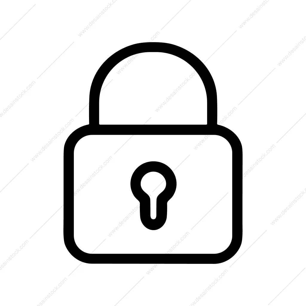 Outline Simple Padlock Keyhole Security System Icon