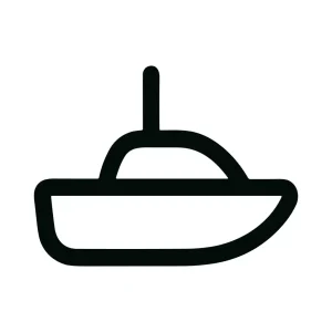 Simple Line Art Small Boat Sea Vessel Nautical Marine Icon