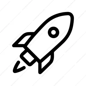 Simple Outline Rocket Launching Startup Business Icon