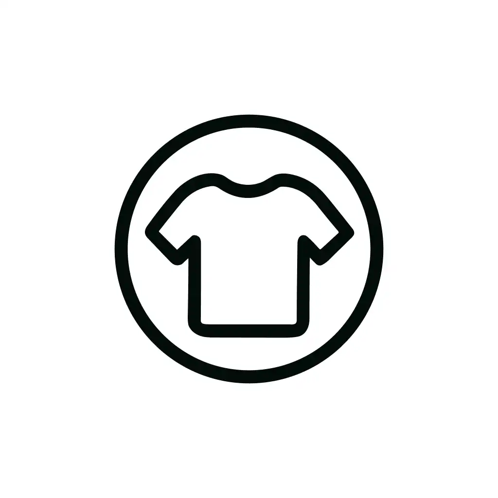 Minimalist Line T-shirt Inside Circle Shape Icon