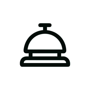 Minimalist Bold Outline Reception Bell Hotel Service Icon Symbol