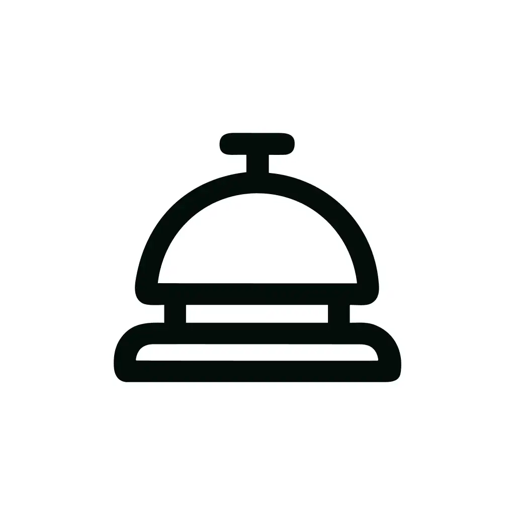 Minimalist Bold Outline Reception Bell Hotel Service Icon Symbol
