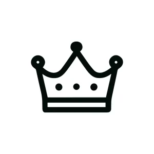 Minimalist Line Art Royal Crown Symbol Icon