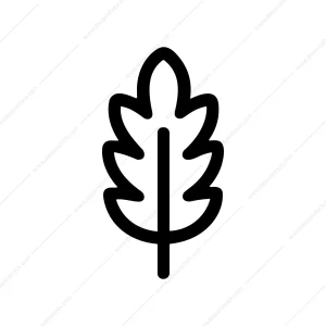 Simple Outline Oak Leaf Silhouette Minimal Icon