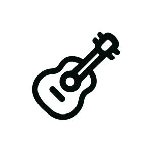 Minimalist Line Art Acoustic Guitar Music Instrument Icon
