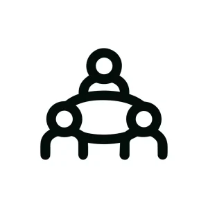 Outline Simple Meeting Table Icon Illustration for Business and Conference