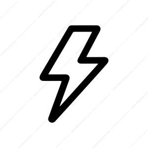 Simple Bold Lightning Bolt Energy Shape Icon