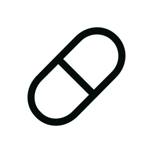 Minimalist Outline Style Pill Capsule Simple Shape Drug Icon Design