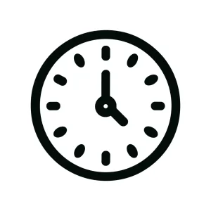 Minimalist Outline Round Clock Showing Four O'Clock Time Icon
