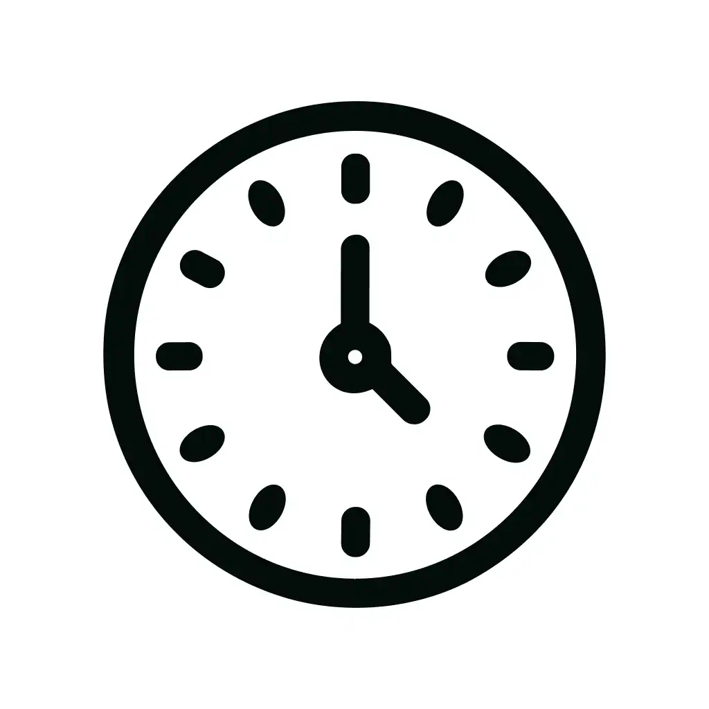 Minimalist Outline Round Clock Showing Four O’Clock Time Icon