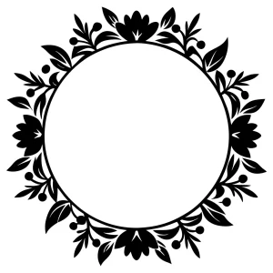 Decorative Elegant Floral Circle Frame Invitation Ornament