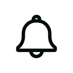 Simple Line Bell Outline Alert Notification Icon