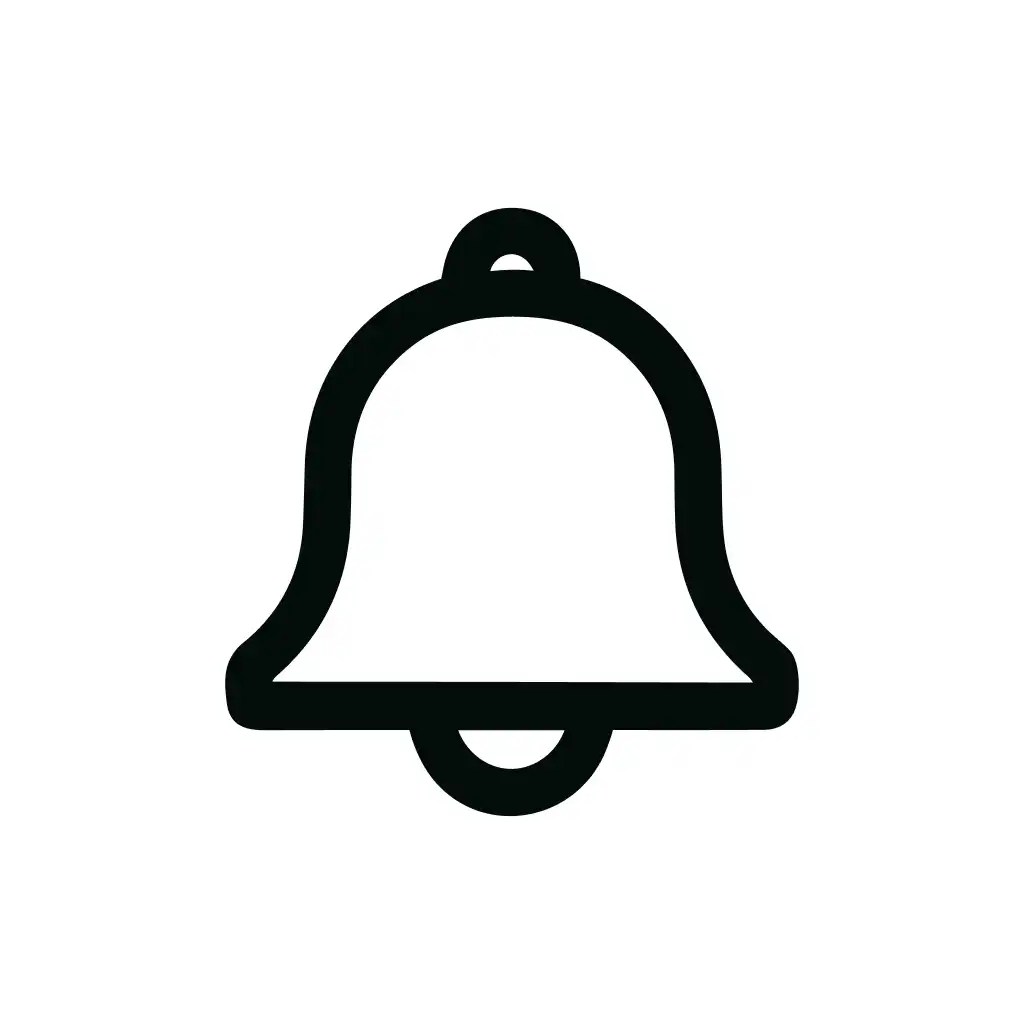 Simple Line Bell Outline Alert Notification Icon