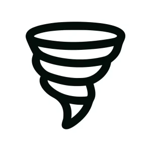Handdrawn Thick Line Tornado Outline Weather Cyclone Storm Shape Icon