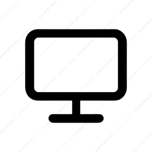 Simple Outline Television Screen Display Device Icon