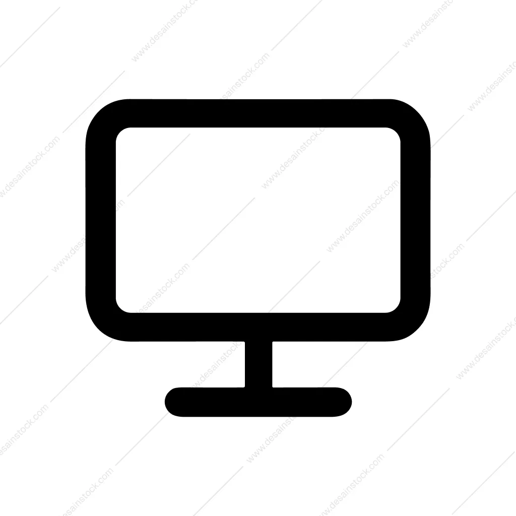 Simple Outline Television Screen Display Device Icon