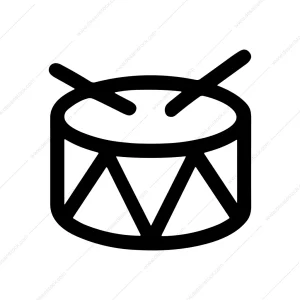 Simple Line Drum Instrument Music Design Icon