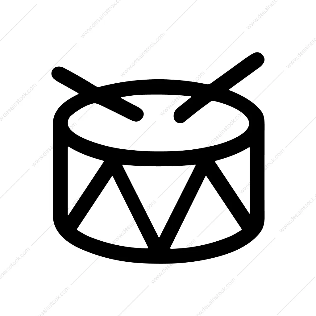 Simple Line Drum Instrument Music Design Icon