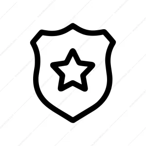 Simple Line Shield Star Law Enforcement Icon