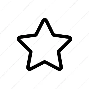 Simple Line Art Star Shape Icon Symbol