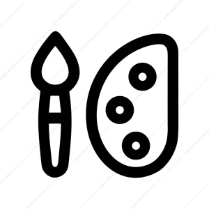 Outline Simple Paintbrush Palette Art Tool Symbol Icon