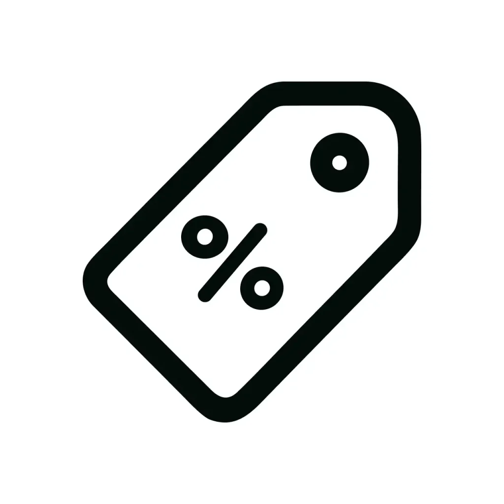 Simple Line Style Percentage Tag Discount Offer Promotion Icon Graphic