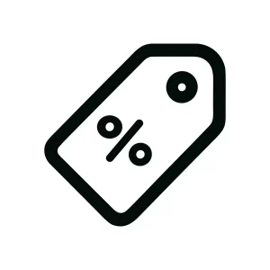 Simple Line Style Percentage Tag Discount Offer Promotion Icon Graphic