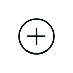 Simple Outline Plus Sign inside Circle Shape Symbol Graphic Icon