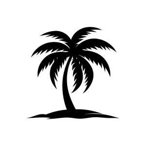 Silhouette Graphic Palm Tree Tropical Exotic Landscape