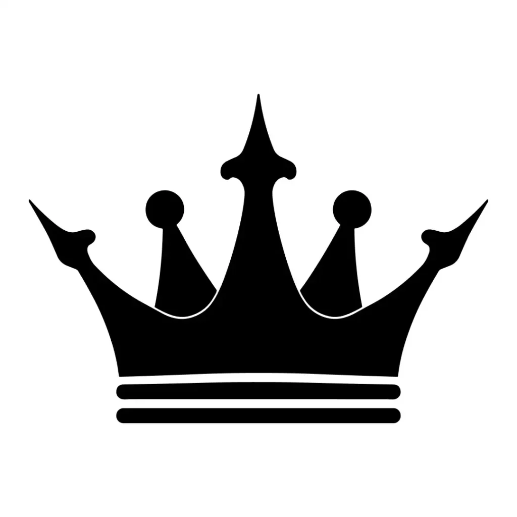 Simple Black Silhouette Crown Royalty Symbol Graphic