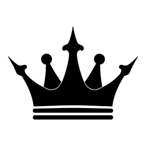 Simple Black Silhouette Crown Royalty Symbol Graphic