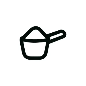 Minimalist Outline Flour Scoop Icon Graphic Element for Cooking Ingredient