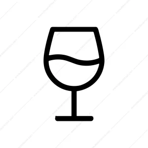 Simple Outline Wineglass With Liquid Alcohol Drink Icon