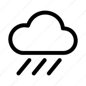 Outline Simple Rainy Cloud Weather Forecast Graphic Icon