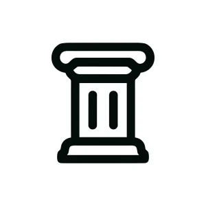 Minimalist Line Art Column Architecture Symbol Graphic Element