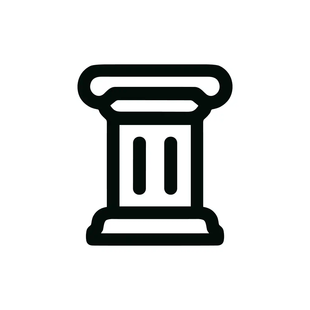 Minimalist Line Art Column Architecture Symbol Graphic Element