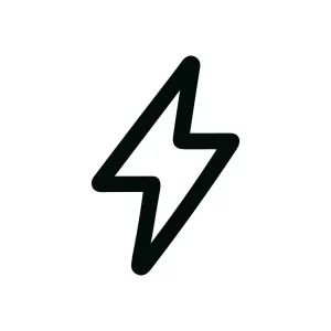 Simple Outline Thunderbolt Symbol Element Sign Icon