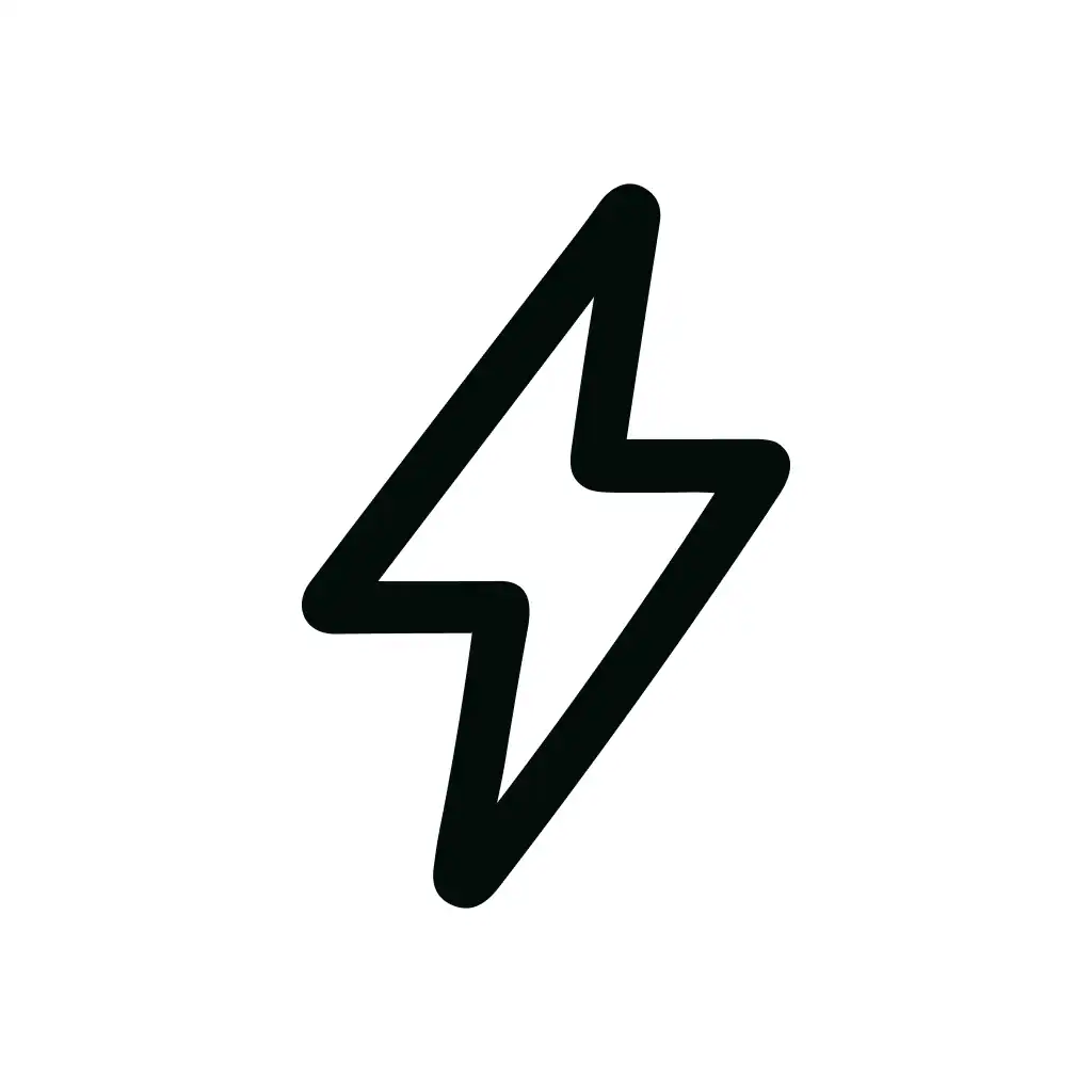 Simple Outline Thunderbolt Symbol Element Sign Icon