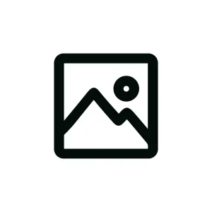 Minimalist Outline Media Placeholder Icon Design with Mountain and Sun