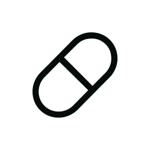 Simple Outline Pill Capsule Shape Icon, Medication and Healthcare Illustration