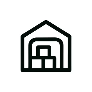 Minimalist Outline Storage Warehouse Boxes Pile Symbol Shape Icon