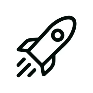 Simple Outline Rocket Launch Startup Spacecraft Icon