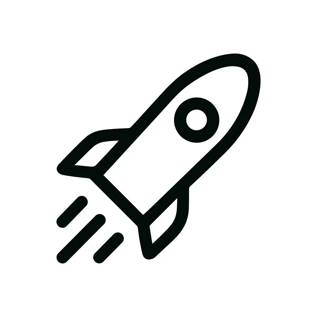 Simple Outline Rocket Launch Startup Spacecraft Icon