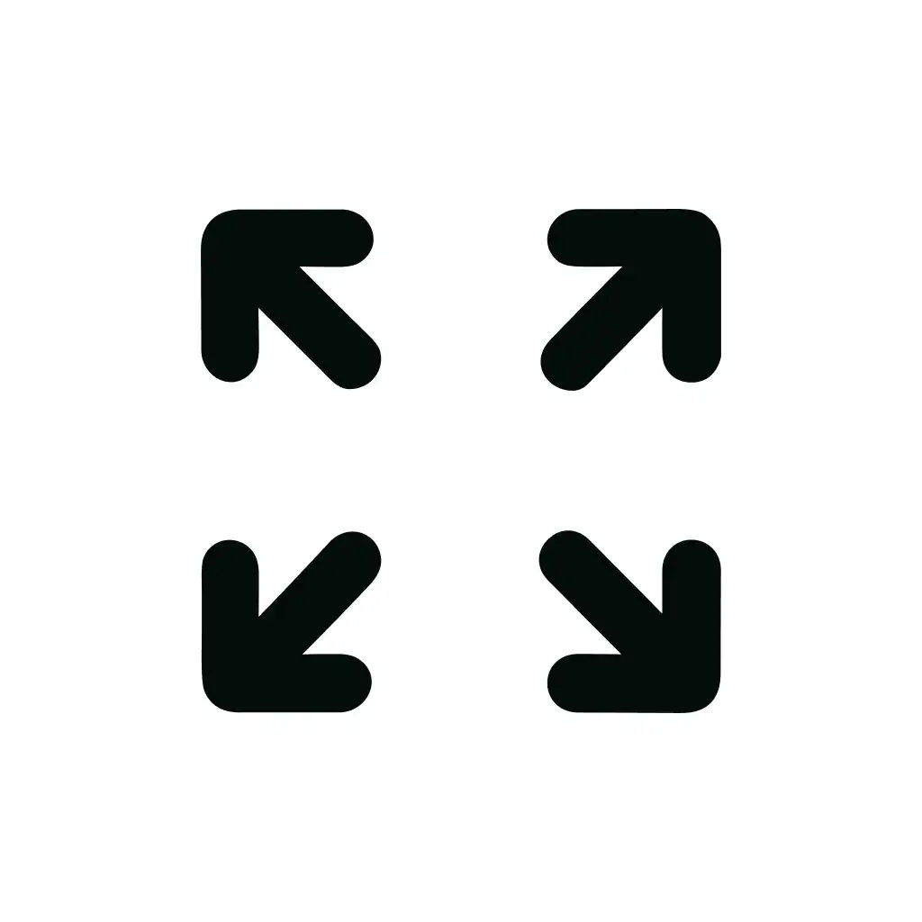 Simple Rounded Expand Arrow Sign UI Element Icon