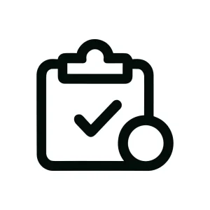 Line Style Clipboard Checkmark Circle Button Sign Icon