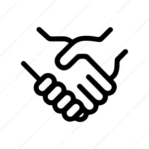 Minimalist Outline Handshake Agreement Partnership Collaboration Sign Icon