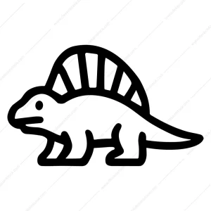 Simple Outline Spinosaurus Dinosaur Extinct Animal Line Icon